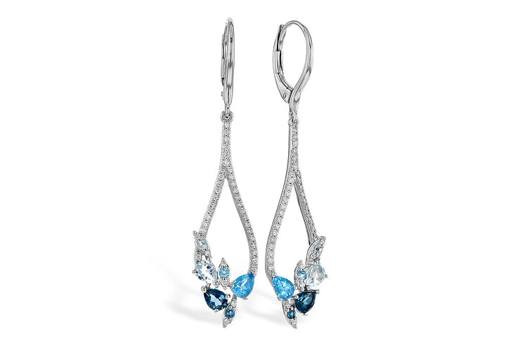 Topaz and Diamond Icicle Earrings
