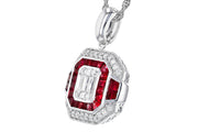 1.35ctw Ruby and Diamond Necklace