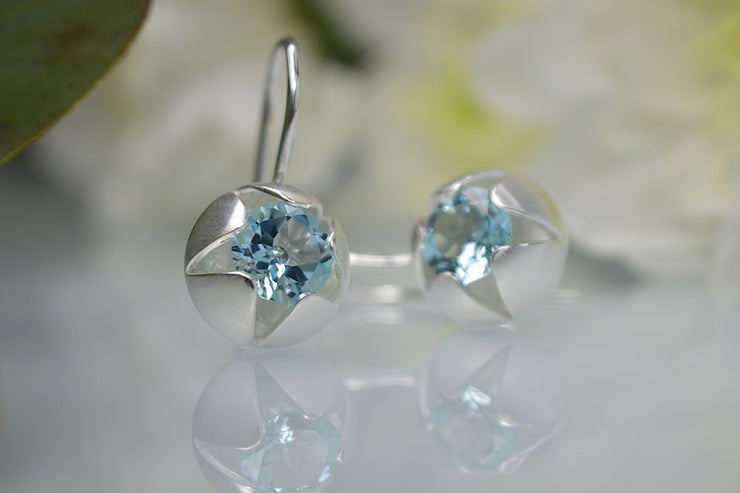 Blue Topaz Miracle Blossom Earrings