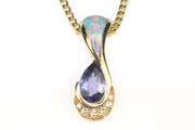 Tanzanite, Opal, and Diamond Necklace