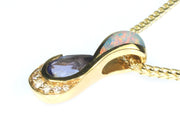 Tanzanite, Opal, and Diamond Necklace