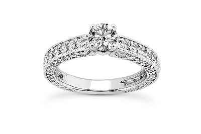 .93ctw Diamond 3 Sided Engagement Ring Setting
