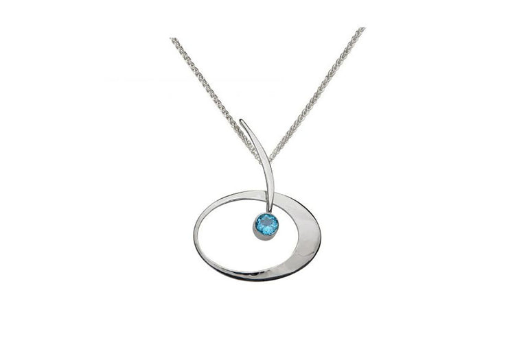 Elliptical Elegance Blue Topaz Necklace
