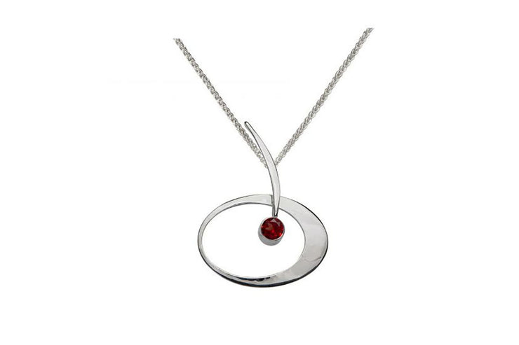 Garnet Elliptical Elegance Necklace