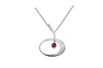 Elliptical Rhodalite Garnet Elegance Necklace