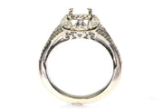 Diamond Halo Ring Setting for 1ct Round