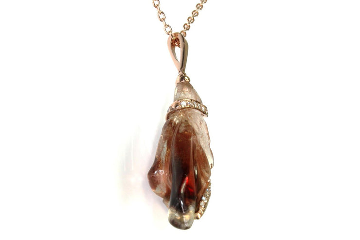 Oregon Sunstone and Diamond Necklace