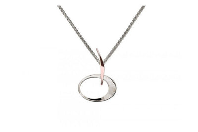 Petite Elliptical Necklace in Rose Gold and Silver